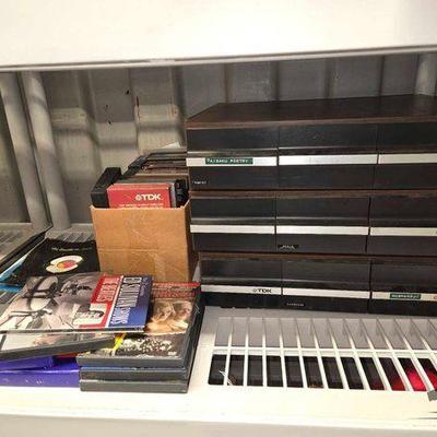 #7602 • VHS Tapes, DVDs, Cassettes & Organizer
