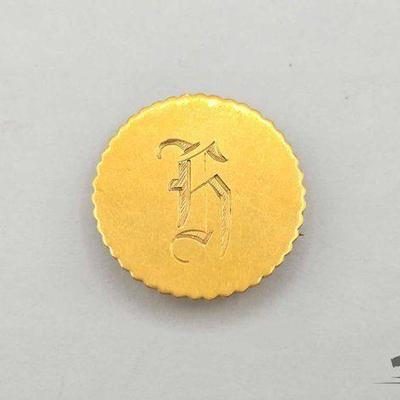 #758 • 14k Gold Initial Pin, 3.62g
