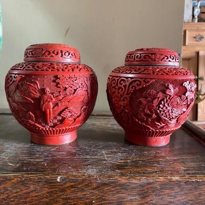 Cinnabar vases