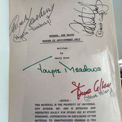 Murder She Wrote script signed by cast. 
