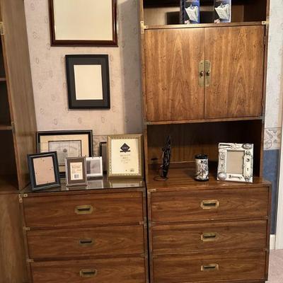 Drawer unit & Drawer/Cabinet Unit. 
Drawer unit has 3 drawers and is 18" deep x 30" wide x 29" high. Drawer/Cabinet is...
