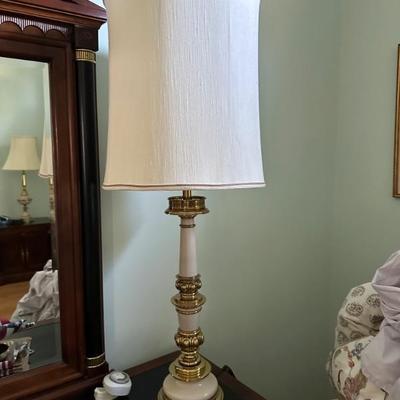 Vintage Stiffel Lamp with Milk Glass Top