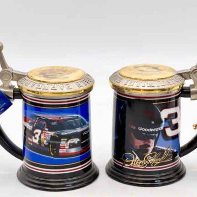 (2) DALE EARNHARDT #3 THE INTIMIDATOR COLLECTION TANKARD BY FRANKLIN MINT
