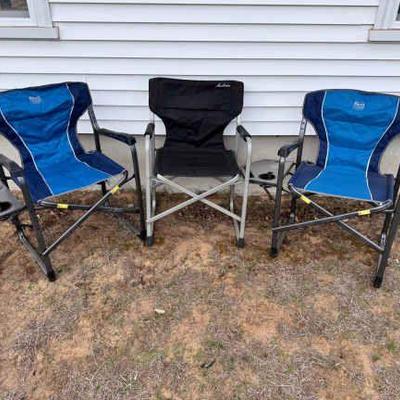 (3) Sturdy Camping Chairs Feat - Timber Bridge
