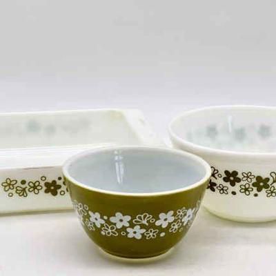 (3) Pyrex Spring Blossom Dishes
