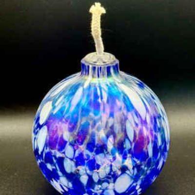 Iridescent Blown Glass Lamp
