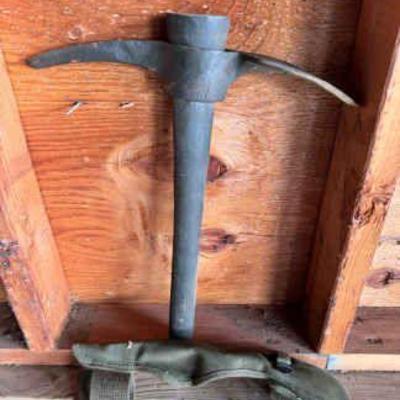 United States Issued Pick Axe With Case
