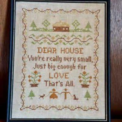 Vintage Dear House Cross Stitch
