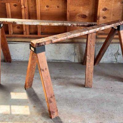 (2) Wooden Saw Horse
