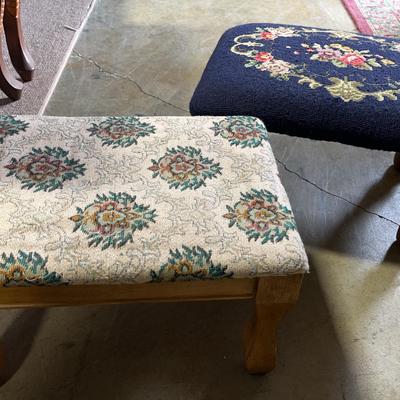 Vintage Embroidered Foot Stools 