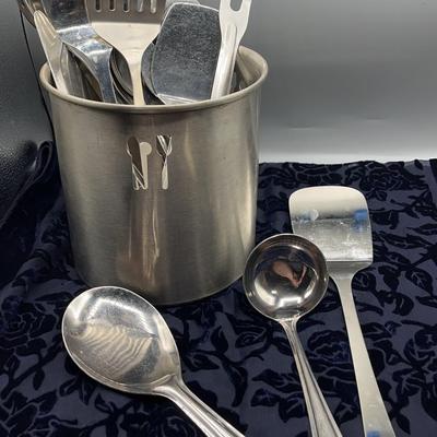 Stainless Steel Utensils And Holder 
