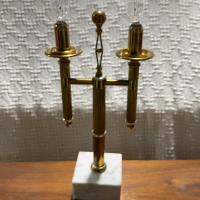 Brass And Marble Table Lamp