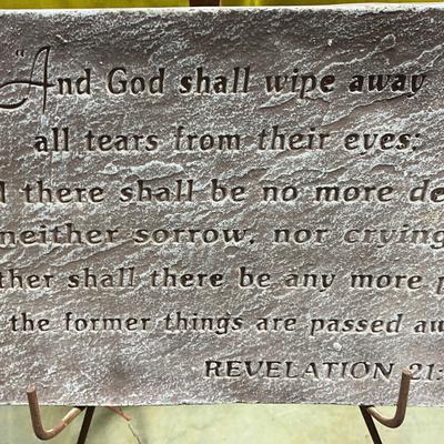 Outdoor Plaque Engraved Revelation 21:4