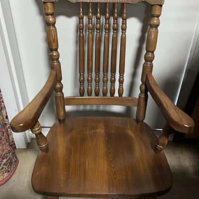 Embossed Wooden Rocking Chair