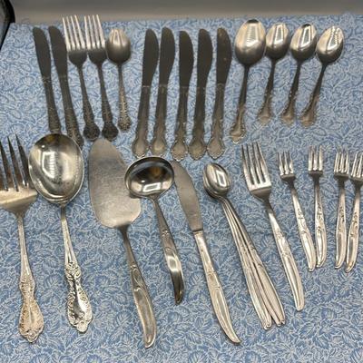 Assorted Stainless Flatware & Serving Pieces