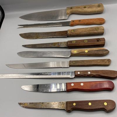 Assortment Of Wood Handle Knives