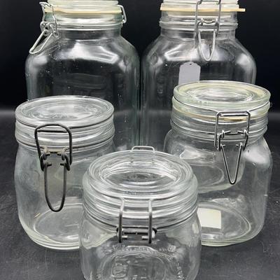 Assortment of Glass Canisters
