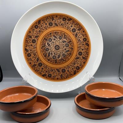 Noritake Dominica Platter & Arbesa Pottery Ramekins