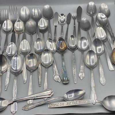 Vintage Stainless Assorted Serving Pieces & Tablespoons