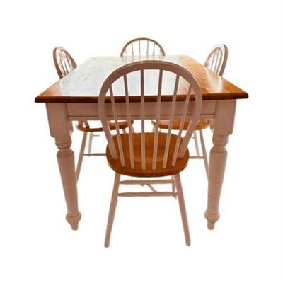 Lot 063   
Farmhouse Style Kitchen Table With Four Chairs