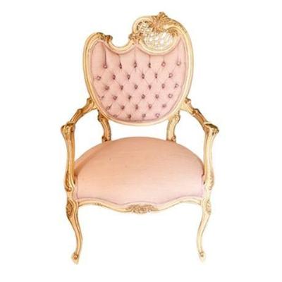 Lot 032-001   
French Rococo Style Tufted Pink Accent Armchairs