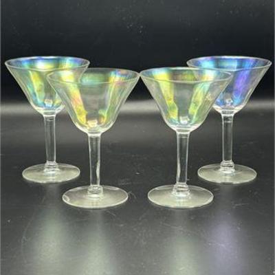 Lot 232-297   
Vintage Iridescent Martini Glasses