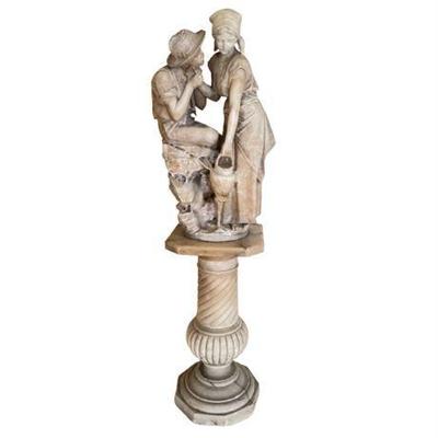 Lot 001-088   
Emilio Fiaschi (1858-1941) Signed Marble Statue and Pedestal