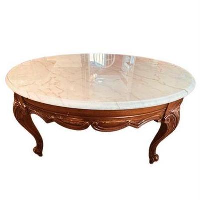 Lot 032-080  
Vintage Round Italian Marble Coffee Table