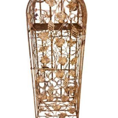 Lot 040-264
Grape And Leaf Design Metal Wine Rack Cabinet With Door