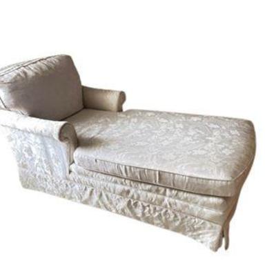 Lot 157   
Ivory Jacquard Upholstered Chaise Lounge