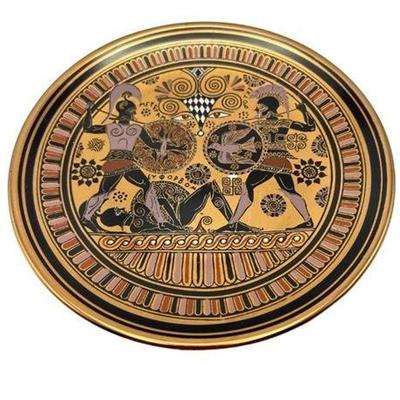 Lot 275-008  
Grecian Parthenon 24K Gold-Plated Decorative Plate