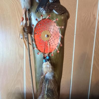 Vintage Native American Themed Lamp 