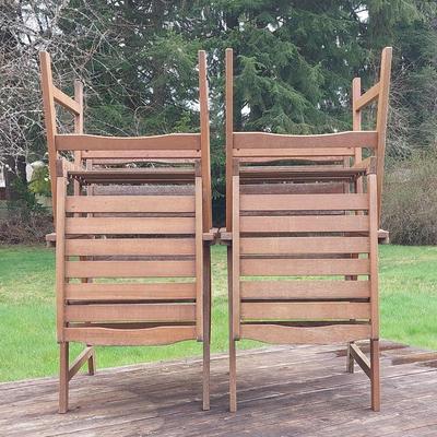Four Outdoor Patio Hardwood Chairs 