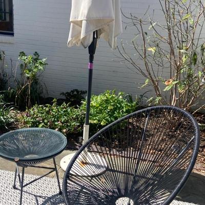 Outdoor chair and umbrella 