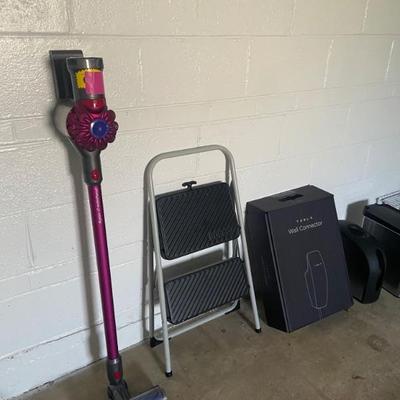 Dyson vacuum, stool and Tesla charger (for parts)