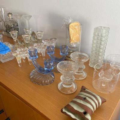 Glass candlesticks