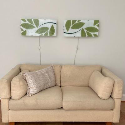 Loveseat and wall lamps