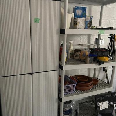 Garage storage unit and shelves 