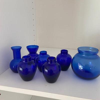 Blue glassware