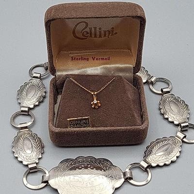 Cellini Diamond Necklace and Silver Anklet