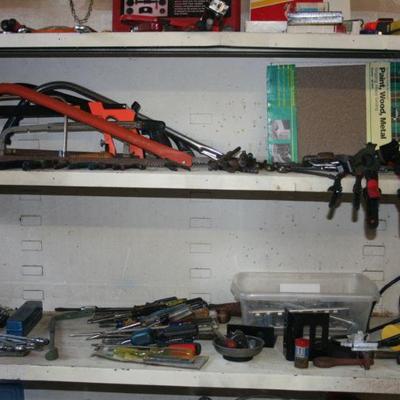 Assortment of garage tools