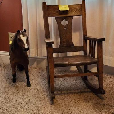 Child's Rocker and toy horse