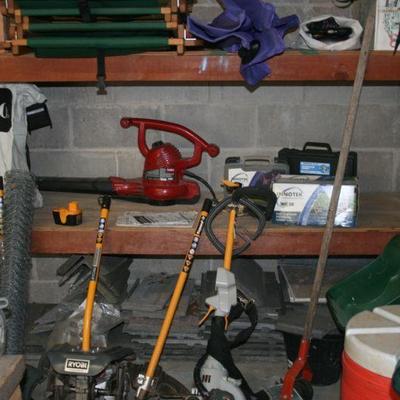 Assortment of garage tools