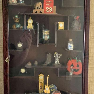 Wooden Shadowbox With Knickknacks 
