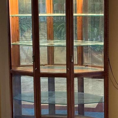 Wooden Lighted China Cabinet 