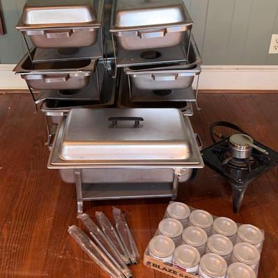 Seven Stainless Steel Chafing Dishes And  Accessories 