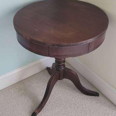 Antique Small Round Drum Table