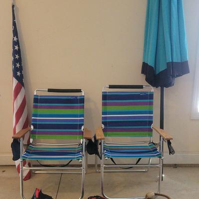 Patio Chairs and Market Umbrella (No Stand)