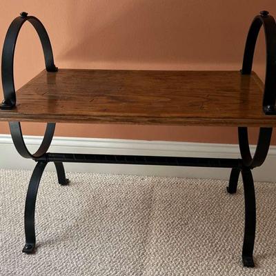 Wooden & Wrought Iron Bench