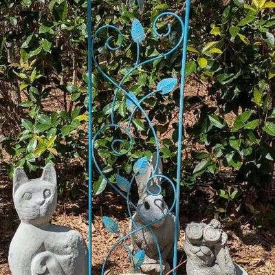 Cats & Rabbit Yard Decor
